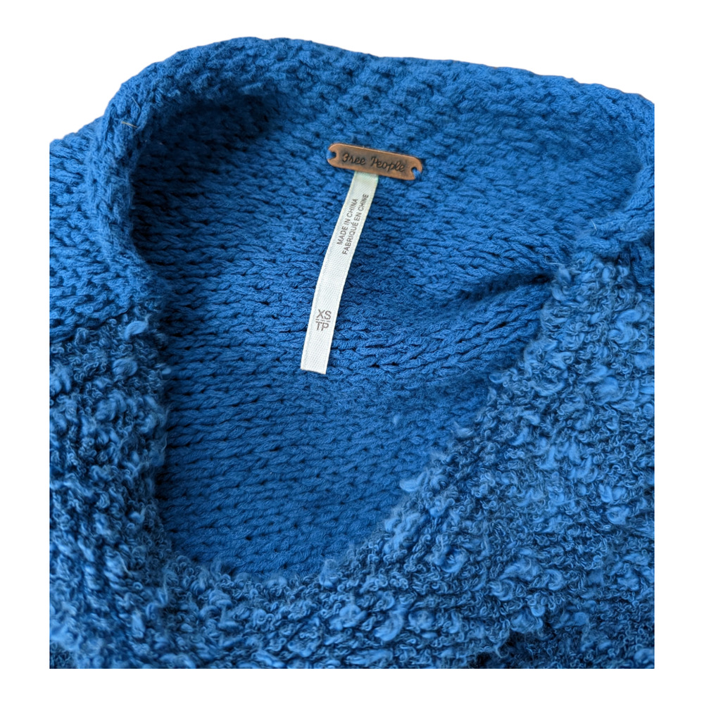 Free People Blue mixed media sweater - Picture 4 of 9